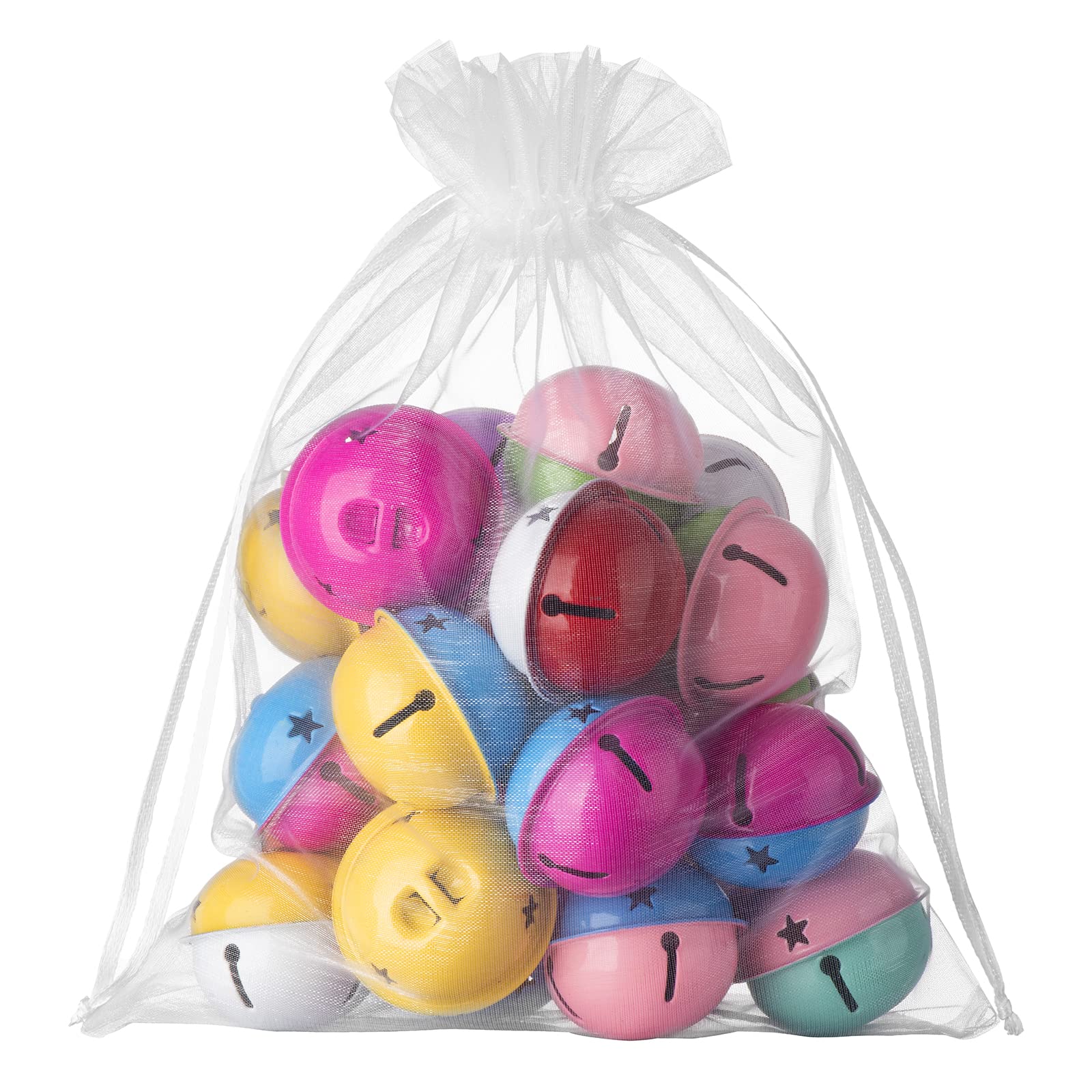 Photo 1 of 50Pcs White Organza Bags, 6 x 9 inches Christmas Wedding Shower Party Favors Gift Drawstring Bags Large Mesh Jewelry Pouches,Penetrating Light Fruit Protection Bags