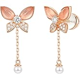 LynChoe 0.3 Carat LAB Grown Diamond Crystal Stud Earrings in Gold Plated S925 Sterling Silver Earrings for Women