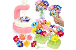 NICKNACK 185pcs DIY Fabric Flower Bouquet Craft Kits for Kids Ages 3-12, STEM Educational Arts and Crafts Handmade Flower Making Kit Toy for Toddler Girls 3 4 5 6 7 8 9 10 11 12 Years Birthdays Christmas Gift