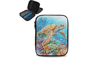 Luarisgur Sea Turtle Crochet Storage Organizer Cute Crochet Hook Case Empty Knitting Needle Organizer Travel Organizer Storage Bag for Knitting Needles and Other Accessories (Bag Only)