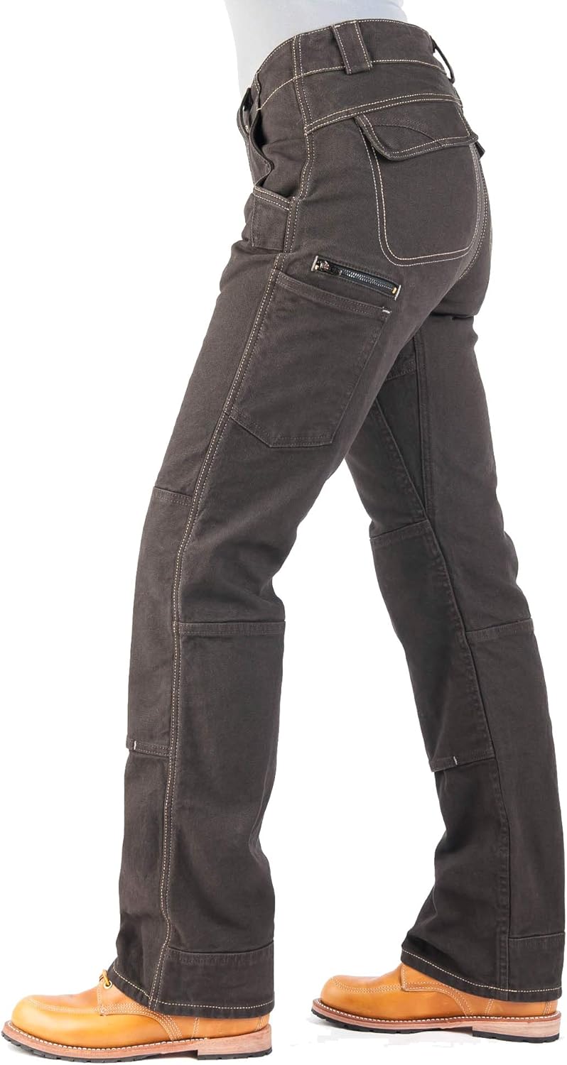 Dovetail Workwear Utility Pants for Women - Day Construct Relaxed Fit, Durable Stretch Canvas Cargo Pant: Clothing