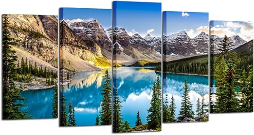 BLUE LAKE CANVAS WALL ART PICTURES PRINTS DECOR LARGER SIZES AVAILABLE