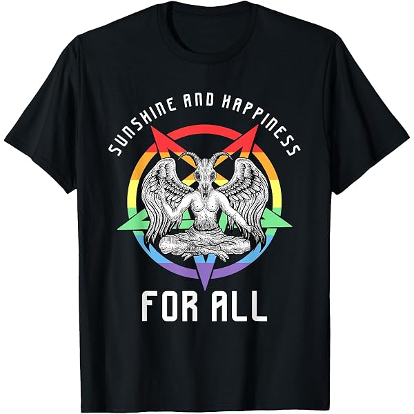 Amazon.com: Funny Hail Gay Satan LGBT Goth Gay Pride Baphomet T