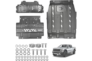 Femibon High-Strength Steel Full Skid Plate Compatible with Ford F150 2015-2022 Heavy-Duty Underbody with Engine Front, Drivetrain Center & Rear Axle Protection（3pcs）