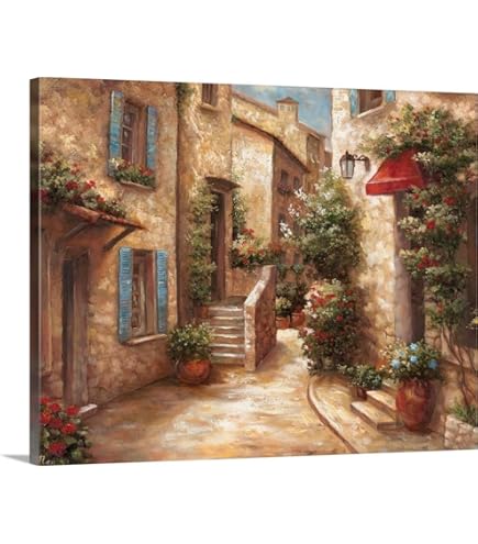 Amazon.com: Touch of Class Tuscan Flowers Wall Canvas Art Red One