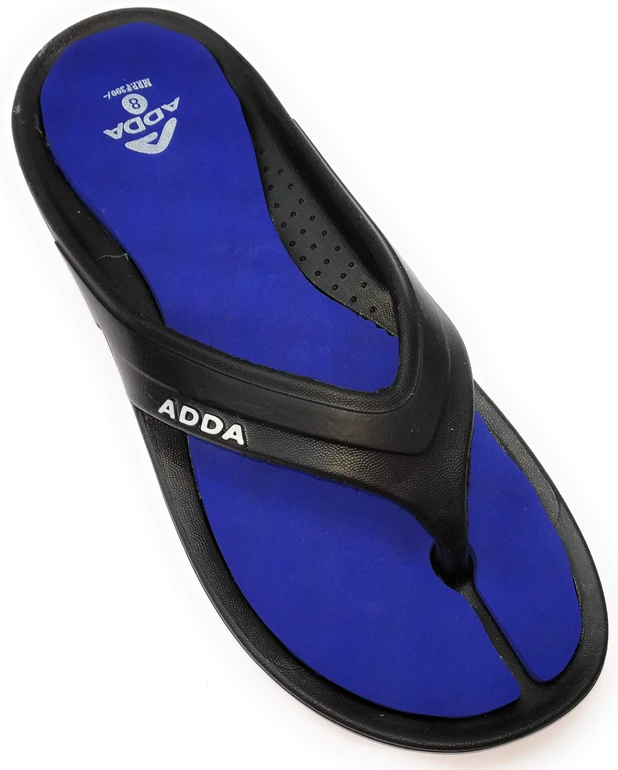 black and blue slippers