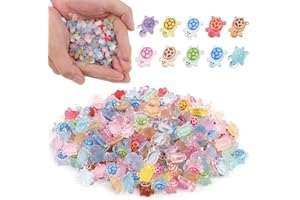 BUQIUREN 240pcs Luminous Mini Resin Turtles, Glow in the Dark Tiny Sea Turtle Animals Bulk to Hide Miniature Figures Small Plastic Ocean Animal for Fairy Garden Micro Landscaping Dollhouse Home Decor Crafts