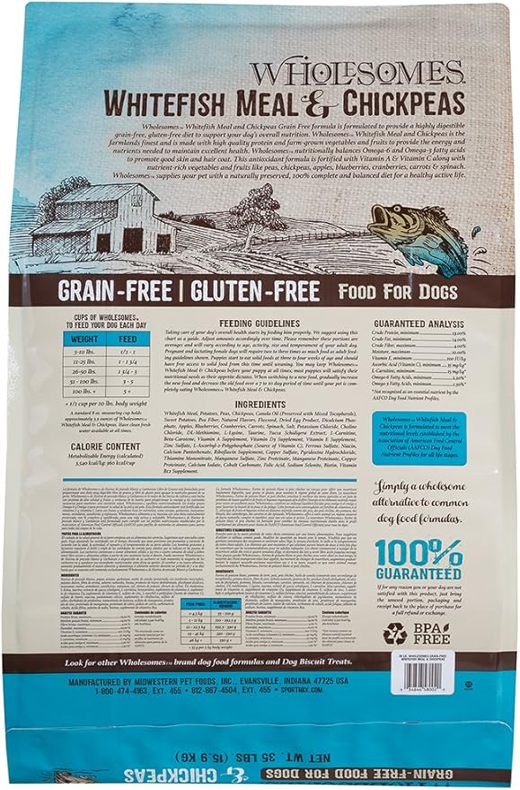 wholesomes whitefish meal and chickpeas