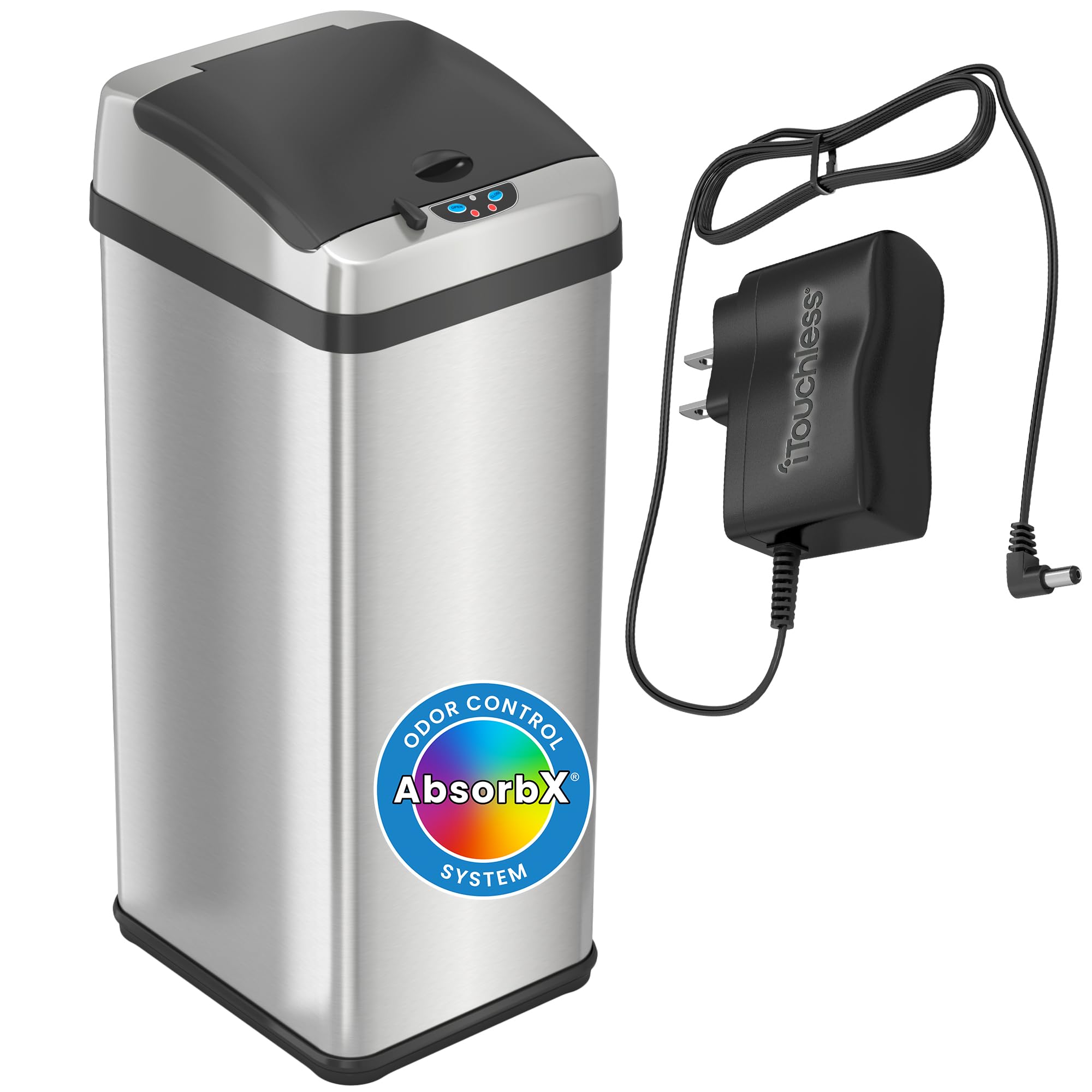 Photo 1 of ***(PARTS ONLY/ NON FUNCTIONAL)***iTouchless 13 Gallon Sensor Kitchen Trash Can with Lid and AC Adapter, Odor Filter, Platinum Limited Edition Garbage Bin Trashcan for Home Office Office Bedroom Living Room Garage Slim Waste Basket