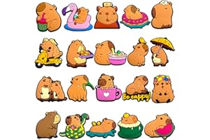 20PCS Capybara Shoe Charms for Clog,Cute Animals Shoe Decoration Charms for Women Men Adults,Trendy PVC Summer Beach Sandal S
