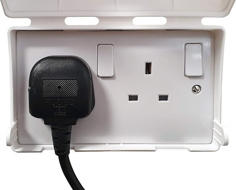 BabySecurity Double Electric Plug Socket Cover White UK 3 Pin Plug