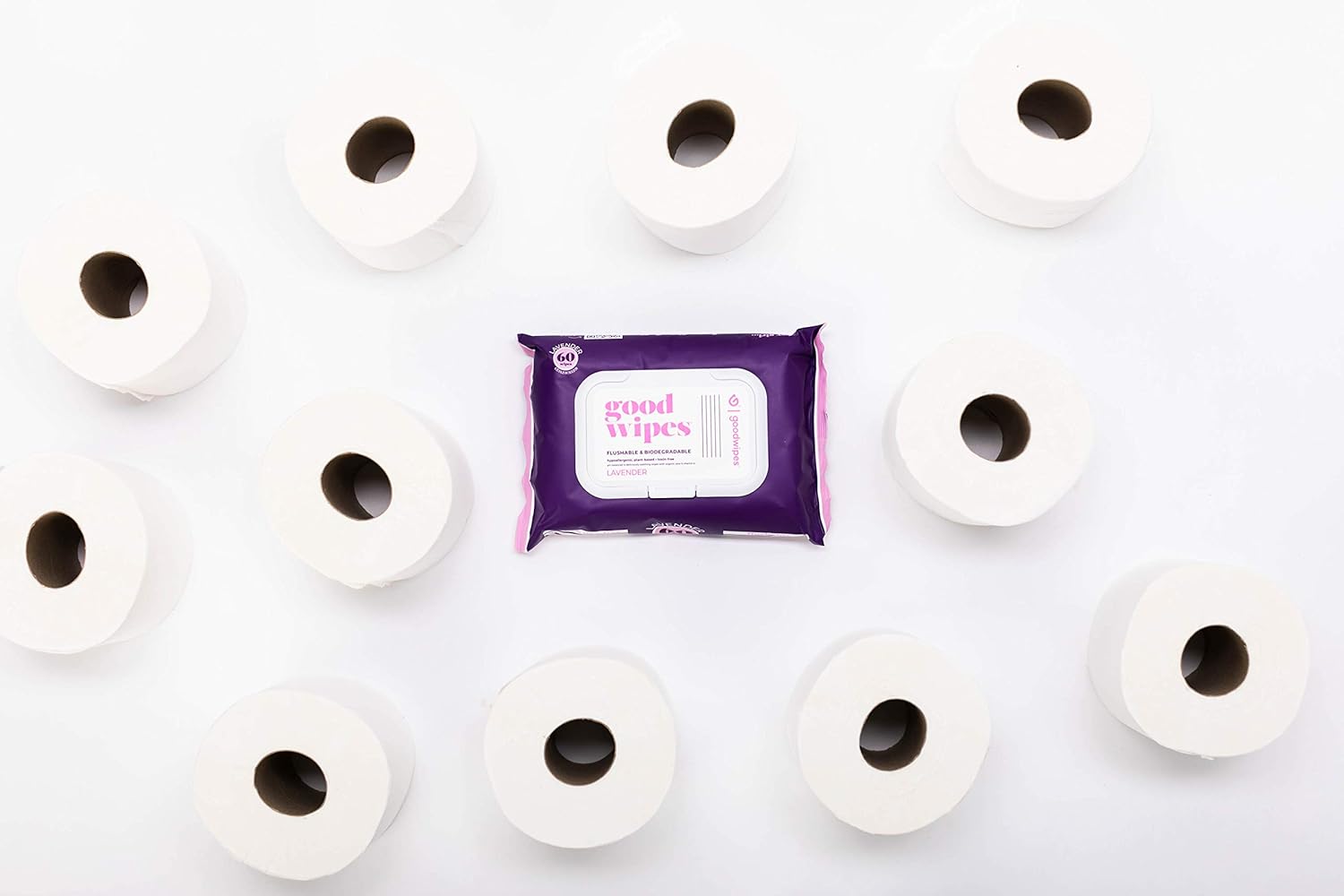 Goodwipes Wet Wipes, Lavender Scent, with Re-Sealable packaging, Flushable and PH Balanced 180 Count (3 Packs of 60): Beauty