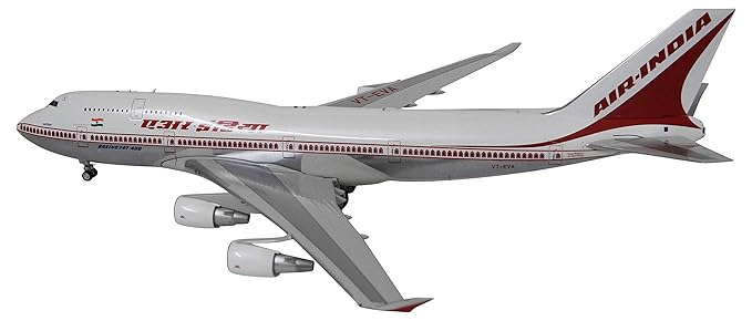 INFLIGHT200 1:200 Air India Boeing 747400 VT-EVA Miniature Diecast Aircraft Model, White & Red (35 cm x 30 cm x 9.66 cm)