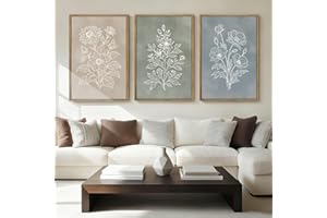 CHDITB Botanical Farmhouse Wall Art Floral Painting Boho Botanical Artwork for Living Room Bedroom Dining Room 16x24 Inch Set