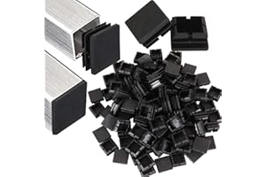 HNBUN 100Pack 1inch Square Tube End Caps, Black Square Plastic Plug Durable Glide Insert Pipe Covers, Small Tubing Post End Caps for Square Tubing Chair Table Stool Leg, Furniture Legs Replacement Caps