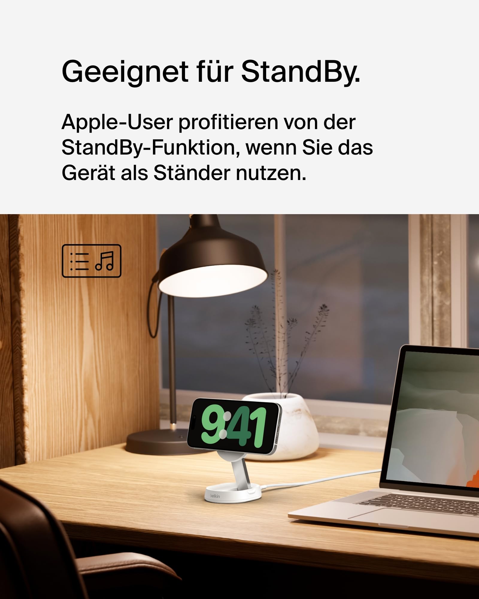Belkin BoostCharge Pro induktive Ladestation 15W, Qi2-Ladegerät, kabelloses Ladegerät, kompatibel mit MagSafe, kabelloses Qi2-Ladestation für Apple iPhone 16/15/14/13/12, inkl. 20-W-Netzteil – Weiß 7