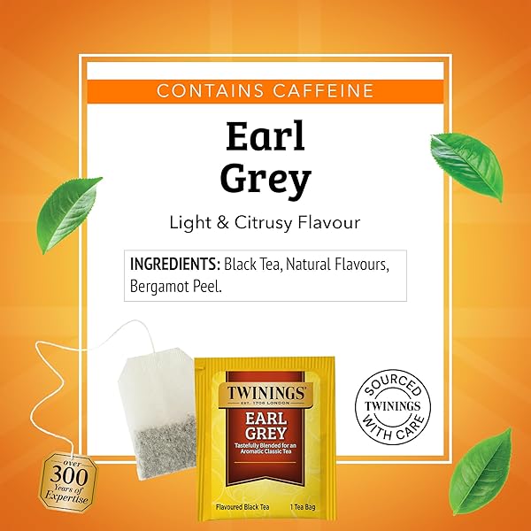TWININGS EARL GREY BLACK TEA INDIVIDUALLY WRAPPED BAGS, 100 COUNT