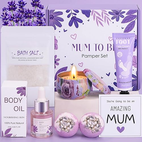Baby Shower Gifts, Mum To Be Gifts, New Mum Pamper Kit Gifts, Relaxation Self Care Package Spa Hamper Mummy Pregnant Presents, Natural Organic Vegan