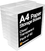 WestonBoxes A4 Transparent Plastic Storage Boxes with Lids 3.6L Pack 40