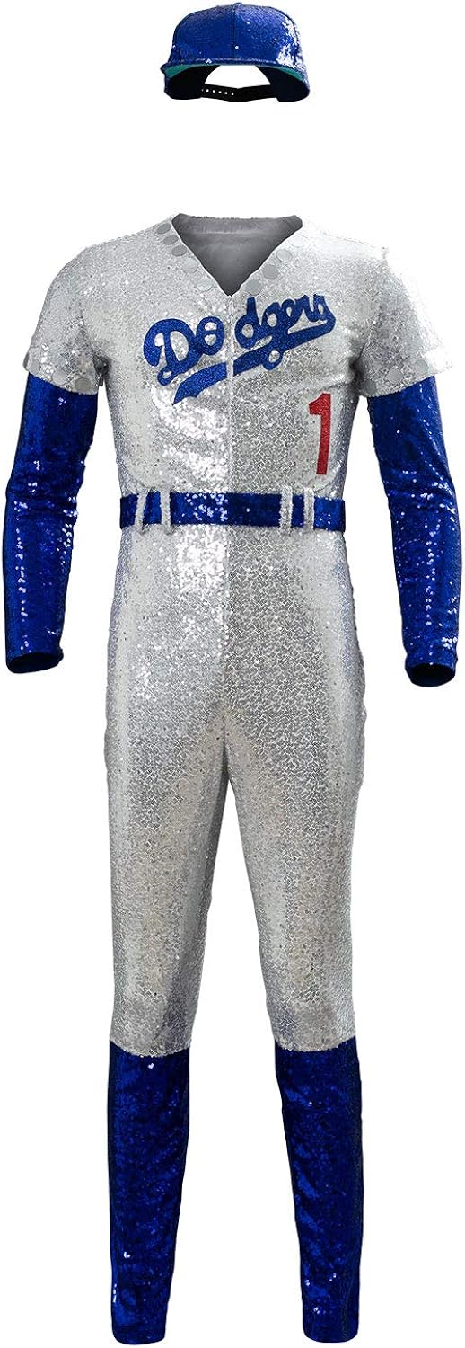 Herren Movie Kostüm Elton John Dodgers Cosplay Baseball Uniform