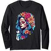 Sugar Skull Catrina 2 Long Sleeve T-Shirt