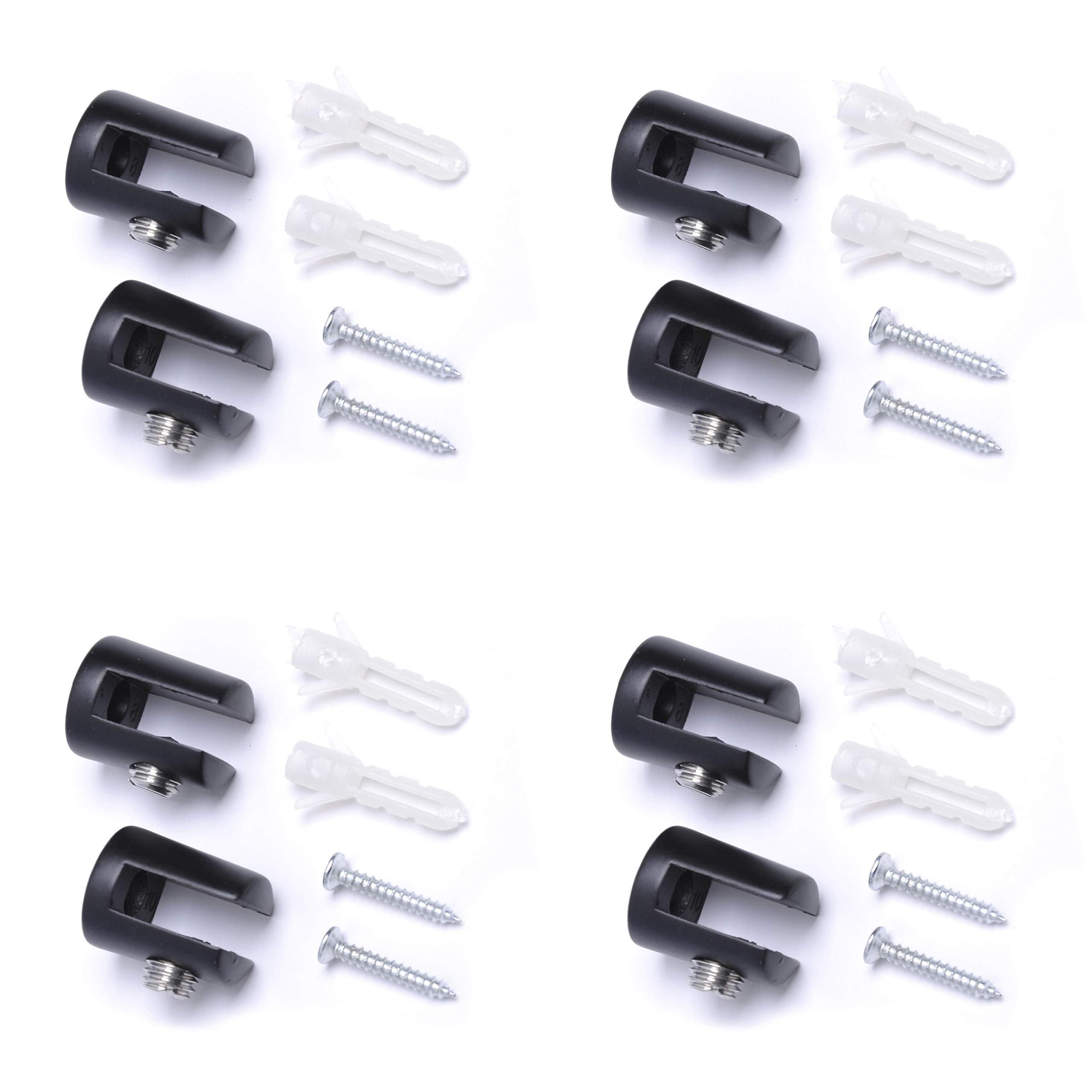 BSM Marketing Small Supports for Glass Shelf 4-6mm Thick Matt Black (8)