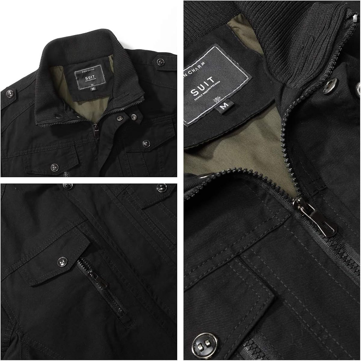 WEEN CHARM Men's Military Jackets Lightweight Casual Windbreaker Spring Cotton Bomber Jacket Outwear at  Men’s Clothing store