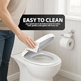 ZENO Oval Soft Close Toilet Seat Quick Release Metal Hinges Easy Clean White UF view 6