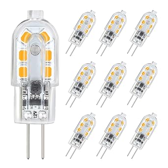 DiCUNO 10-Pack G4 1.5W LED-Lampe, 180LM, AC/DC 12V Glühlampen äquivalent zu 20W Halogen, warmweiß 3000K, nicht dimmbar, Ersat