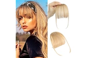 MOCA HAIR Clip In Bangs Human Hair Bangs Bangs Hair Clip Bangs Clip In Hair Extensions Clip In Bangs Blonde Clip On Bangs Wispy Bangs Hair Clip Faux Bangs Clip Human Hair