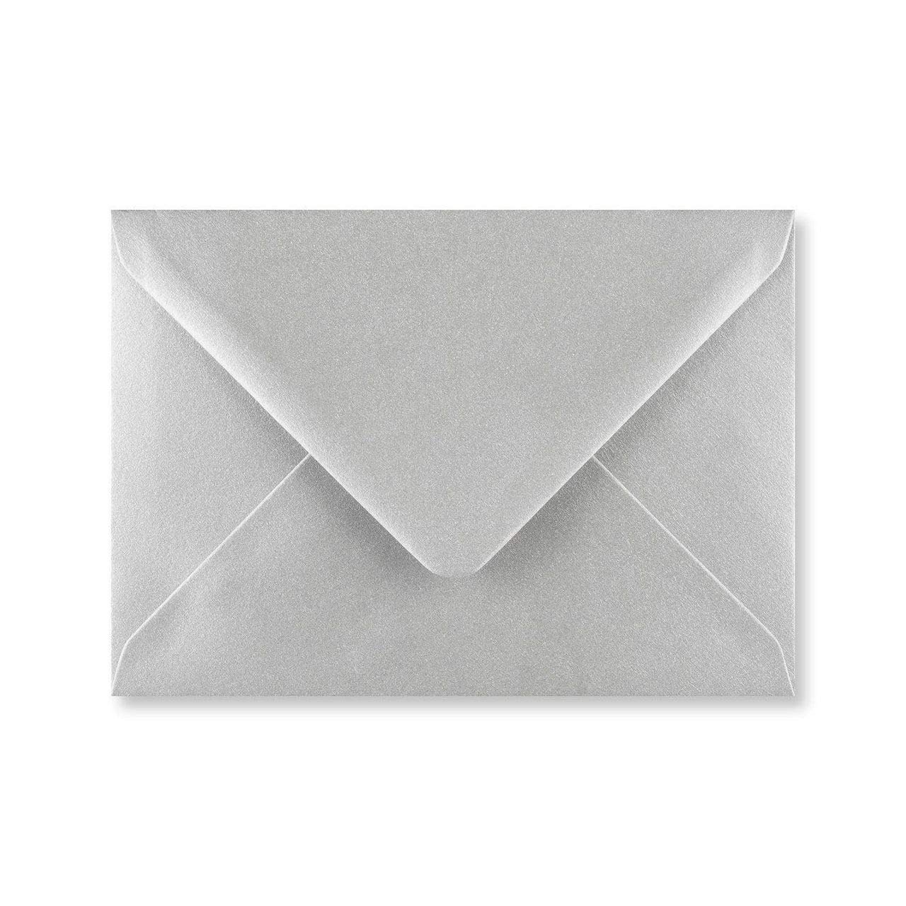 C6 Coloured Envelopes for A6 Greeting Cards Wedding Invitations & Crafts (114x162mm) Pack of 100 (Metallic Silver)