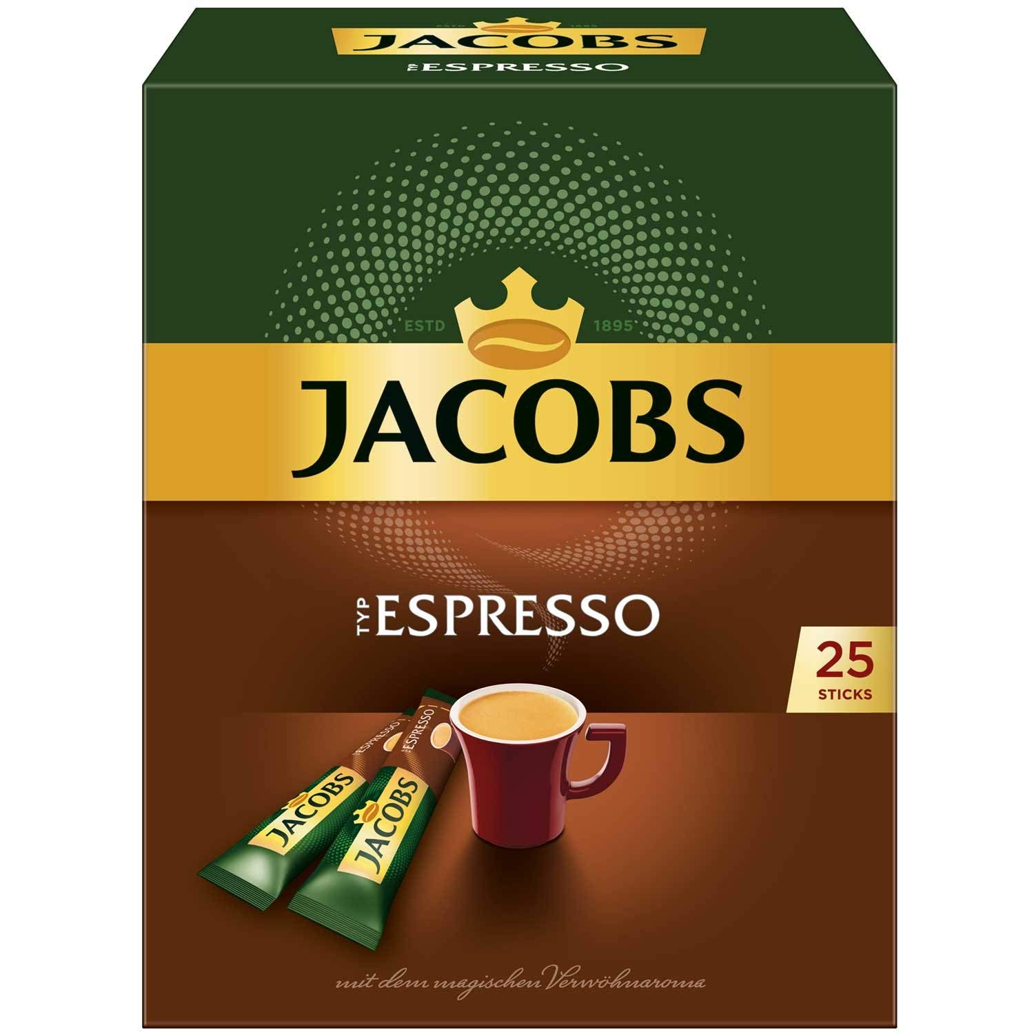 Jacobs Type Espresso Instant Ground Coffee, 25 Portions (Pack of 1