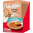 Hartz Delectables Savory Broths Variety Lickable Wet Cat Treats, 12 Count