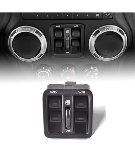 thumbnail image 2 of Window Master Switch Bezel For Jeep Wrangler JK 2011-2018 - Replacement Door Switch Panel 2 of 12