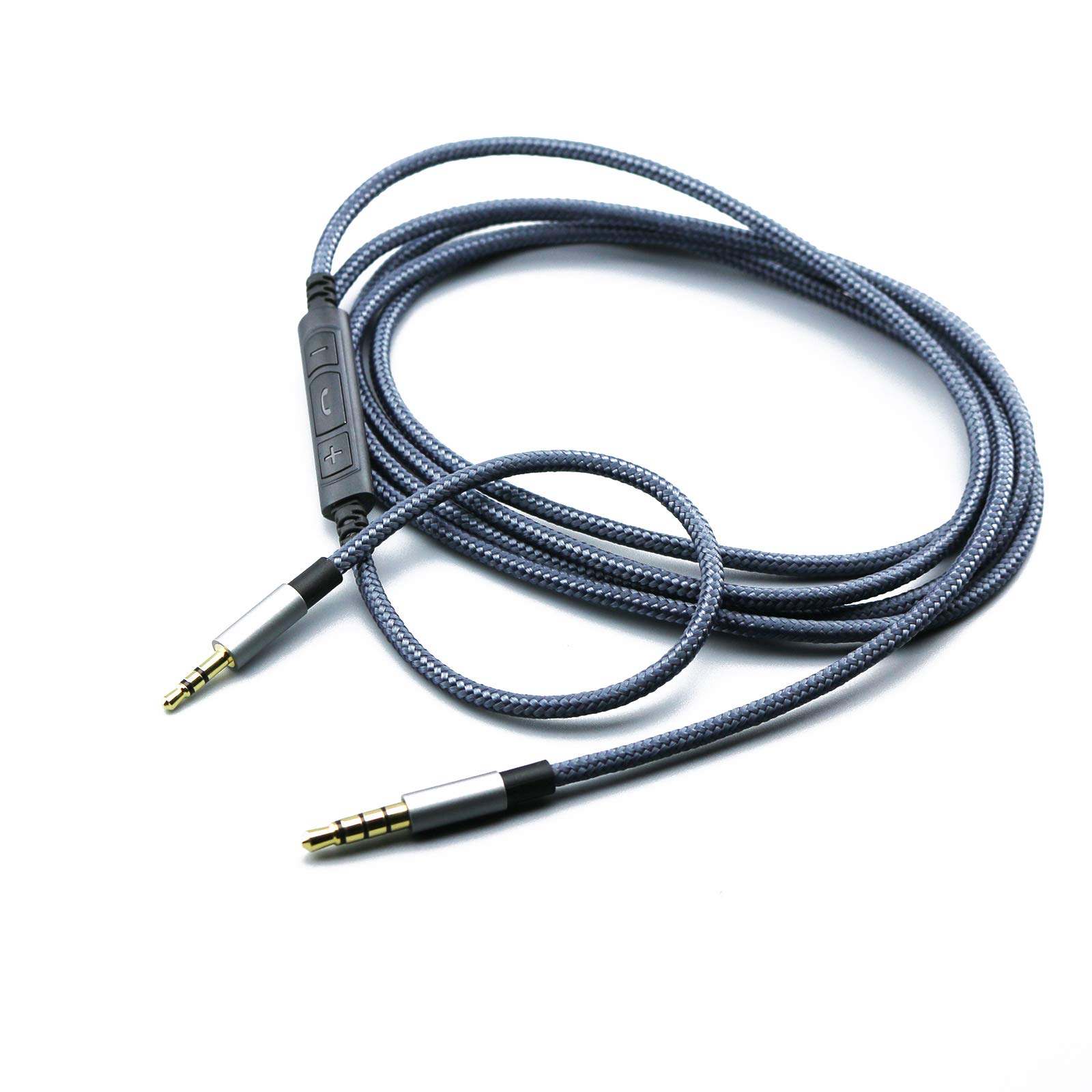 HansnBy 3.5mm to 2.5mm Male Audio Cable for JBL Tune 710BT, 600BTNC, Live 660NC, 460NC, E45BT E55BT E65BTNC Headphone, Remote Volume Control Mic for Android Smartphones