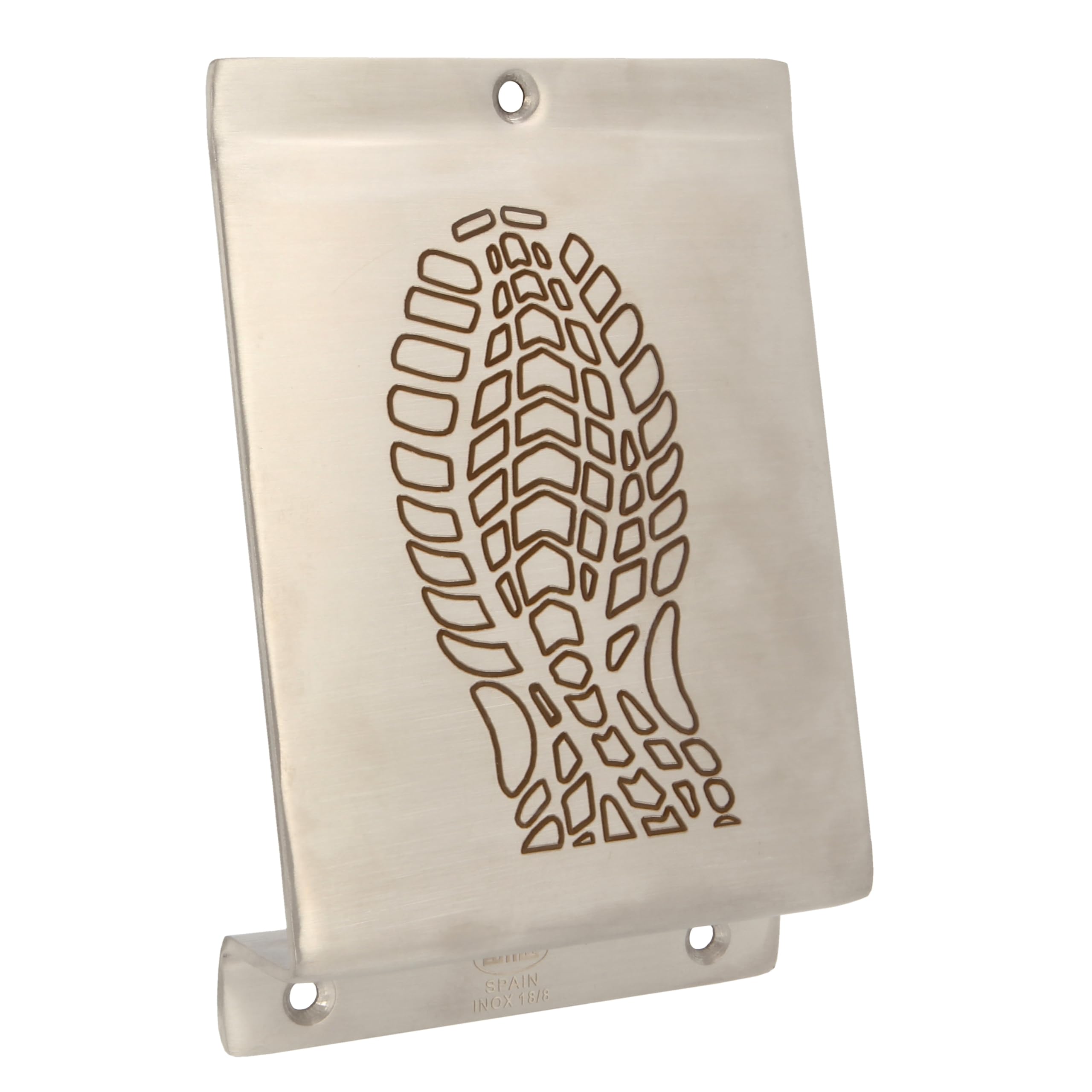 Amig - Foot Pedal Mod.1 to Push Open Heavy Doors | Stainless Steel Footprint Opener for Easy Hands-Free Opening | Ideal for Homes, Gates or Shops | 147 x 98 x 3mm | Silver