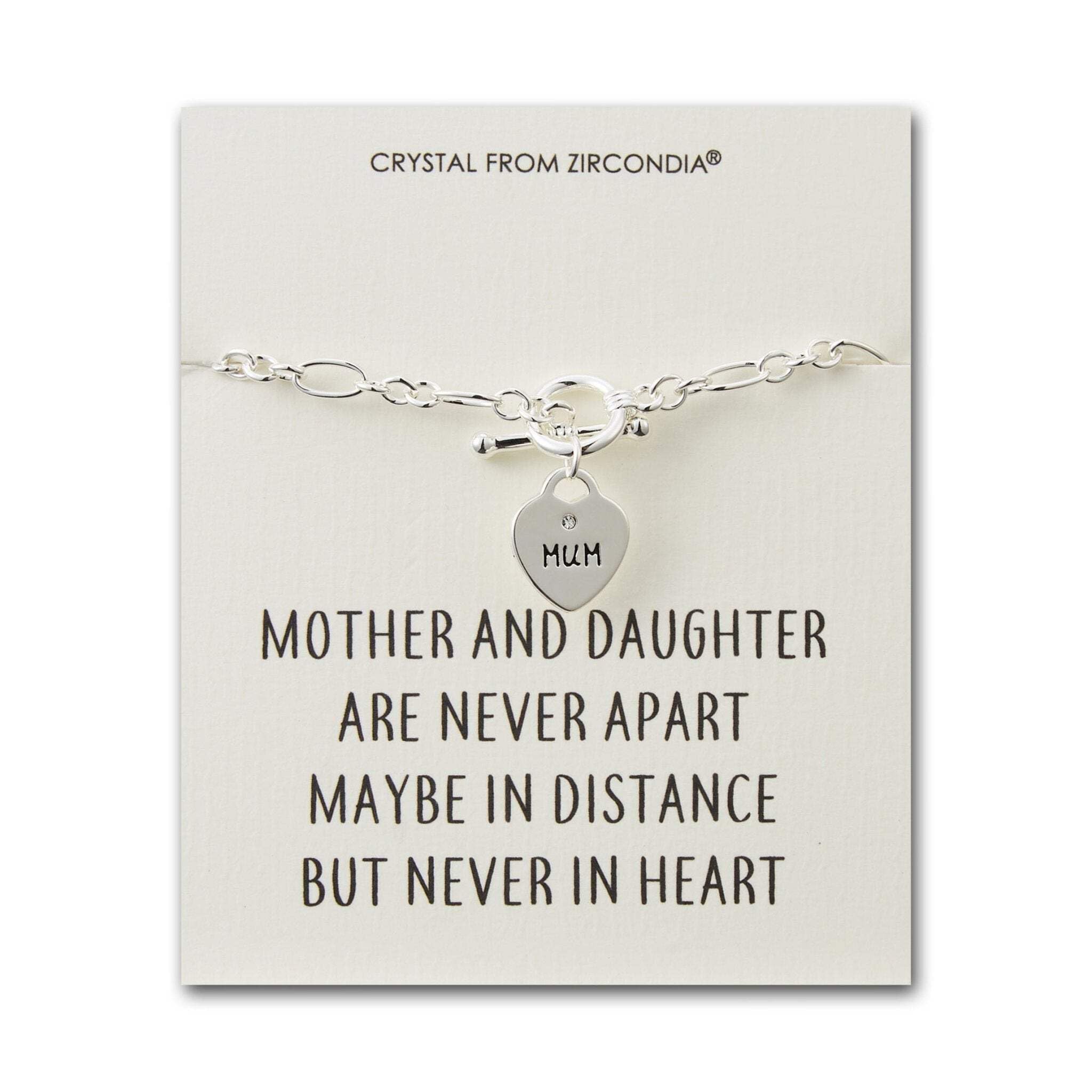 Philip Jones Mother and Daughter Quote Charm Bracelet Created with Zircondia® Crystals