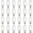 LinMiFo 24 Pack C7 Night Light Bulbs, 15 Watt Night Light Bulbs Dimmable, E12 Candelabra Base Salt Lamp Bulbs Wax Warmer Bulbs for Salt Lamp Night Light Patio Xmas String Lights (Clear)