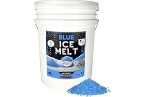 HOME AND COUNTRY USA Blue Ice Melt Pail Effective to -25°F, Eco-Friendly De-Icer, Optimal Granule Size for Quick Melting, Ideal for Driveways, Walkways, and Entryways 45 lb Pail