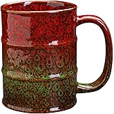 Coffee Mug,20 oz Coffee Mugs Ceramic Tea Cup Large Coffee Mug for Office and Home - Dishwasher and Microwave Safe Ceramic Coffee Mug(1, Red and Green)