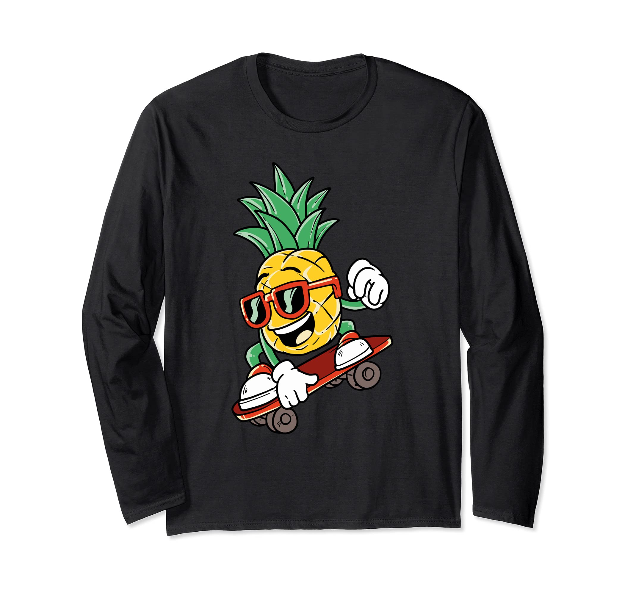 Cool Pineapple Rides Skateboard - Skater Long Sleeve T-Shirt
