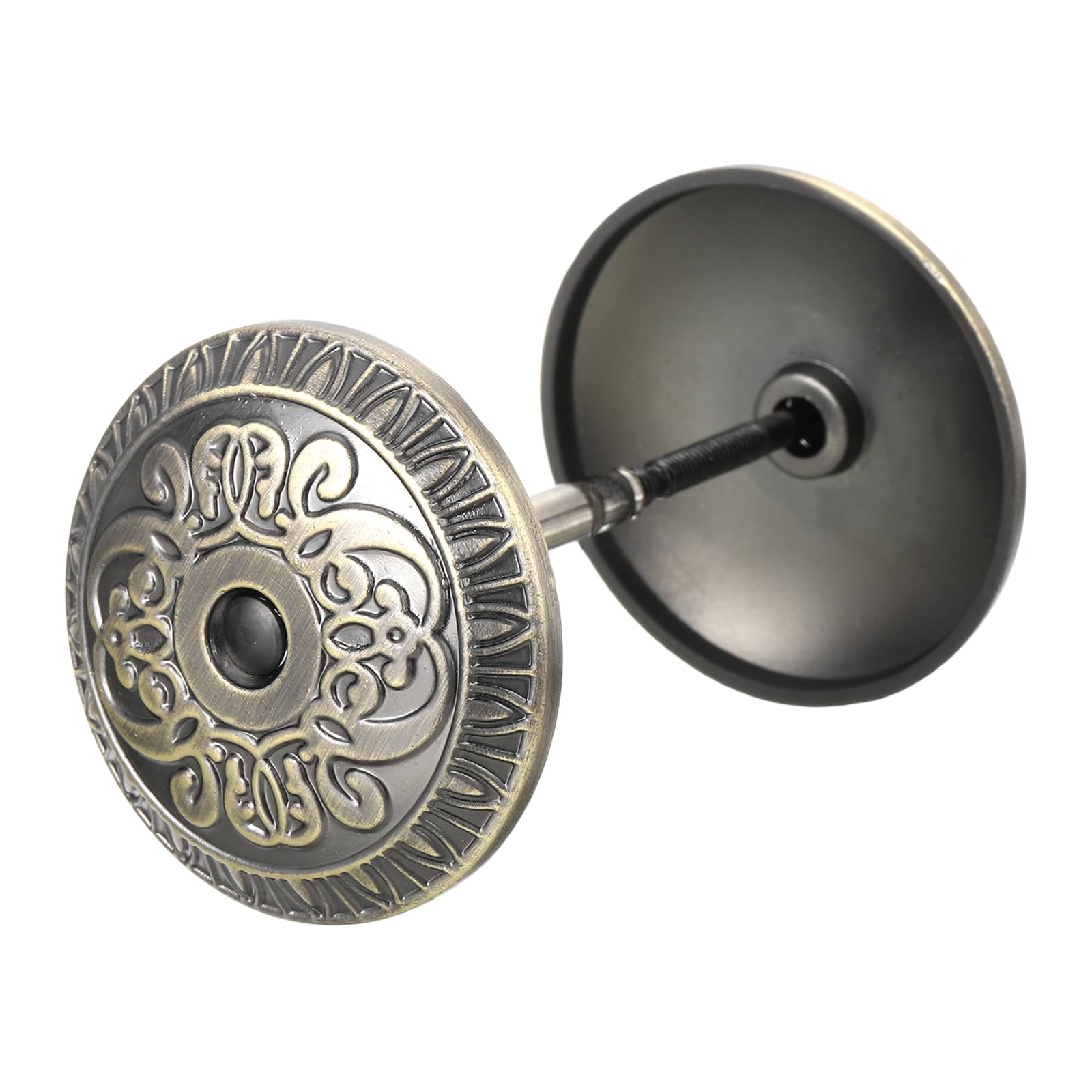 PATIKIL Door Hole Cover Plate, 2 Inches Zinc Alloy Flower Round Deadbolt Cover Plate Door Reinforcement Plate for Door Hole Filling (Chrome Plated)