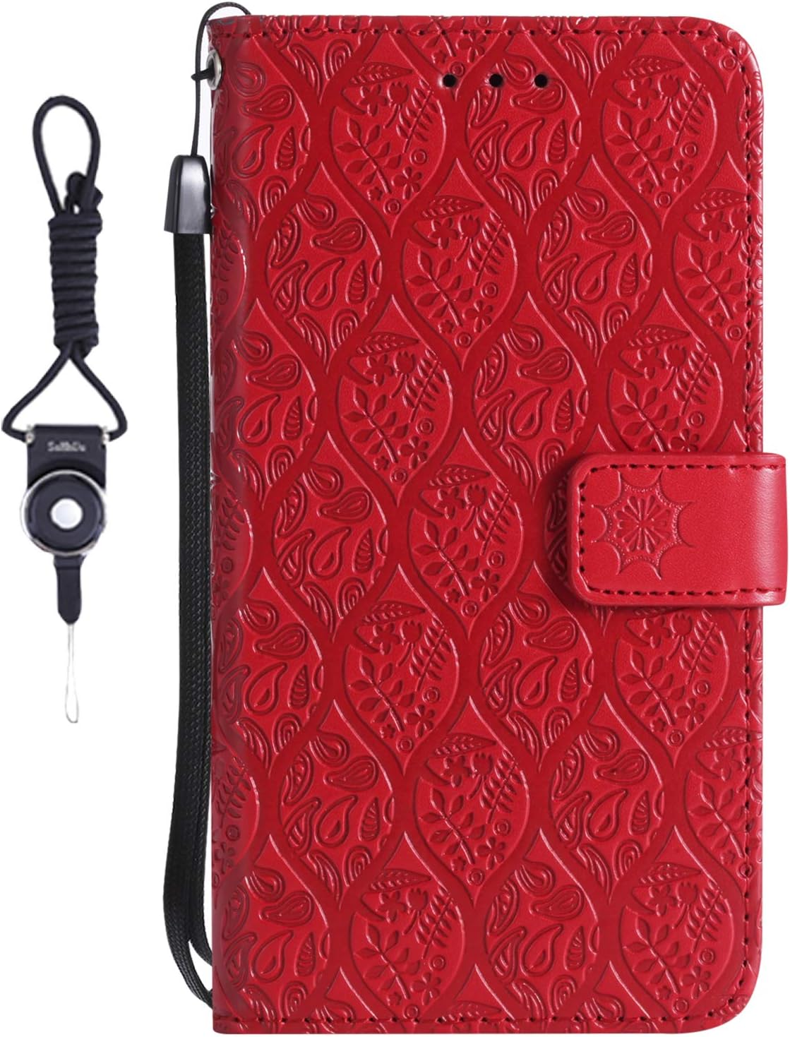 Sony Xperia Z4 Case, SsHhUu Premium PU Leather Folio Wallet Magnetic Stand Card Slot Flip Protective + Lanyard Cover Case for Sony Xperia Z4 / Z3 Plus / E6553 (5.2") - Red