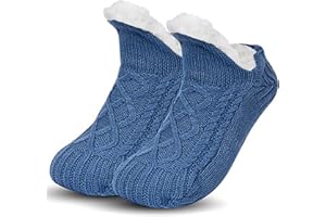 Backche Kids Fuzzy Slipper Socks – Toddler Non-Slip Warm Fleece Lined Indoor Socks for Boys Girls Baby