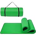 Peekabu 1 Inch Yoga Mat Thick Exercise Workout Mat with Extra Carry Strap Non-slip Fitness Mat Gym Pilates Mat for Stretching & Floor Home Workout Outdoor Training