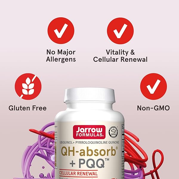 JARROW FORMULAS® QH-ABSORB® + PQQ, DIETARY SUPPLEMENT, ANTIOXIDANT SUPPORT FOR MITOCHONDRIAL BIOGENESIS, CELLULAR ENERGY PRODUCTION AND CARDIOVASCULAR HEALTH, 60 SOFTGELS, 60 DAY SUPPLY