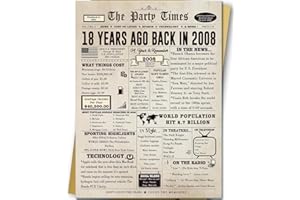 Huameigf Happy 18th Birthday Card for Son Daughter, Vintage 18th Birthday Gifts for Girls Boys, Retro 18 Year Old Birthday Decorations for Her Him, Best Gifts for 18 Bday Niece Nephew Friend