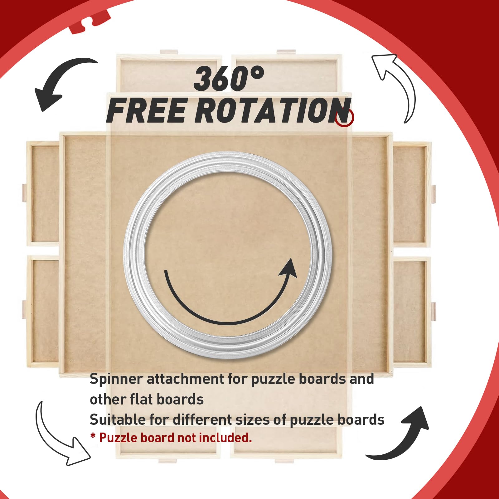 Rotating Puzzle Board Base - 360° Swivel Turntable for Jigsaw Puzzles 1000/1500 Piece Lazy Susan Spinner Table - Puzzle Accessories for Adults and Kids