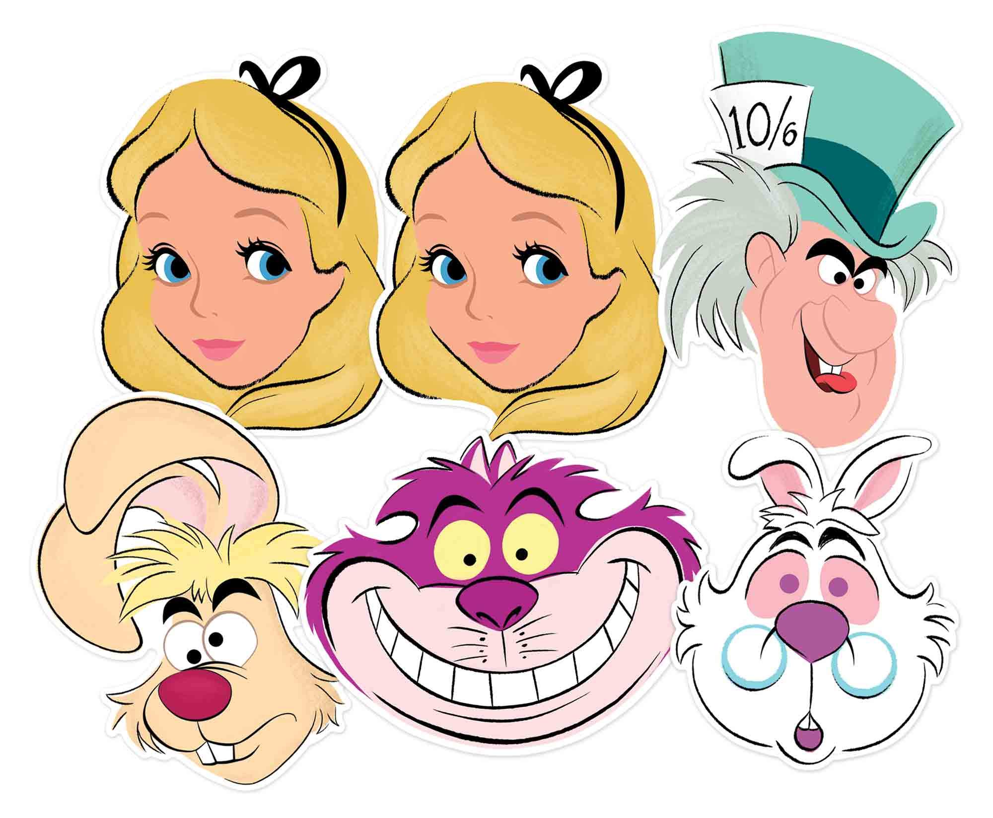 Star Cutouts Ltd Alice in Wonderland - 6 Pack Alice x 2, Cheshire Cat, Mad Hatter, March Hare, White Rabbit For the Birthdays, Fans & Parties Great Talking Point multicolour,25 x 5 x 25 cm