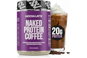 NAKED Mocha Latte Protein Coffee - Premium Colombian Iced Coffee Protein Shake Drink, Delicious Keto Friendly and Gluten Free, 17 Servings